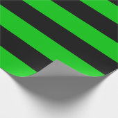 Zwarte en groene luifel strepen cadeaupapier (Hoek)