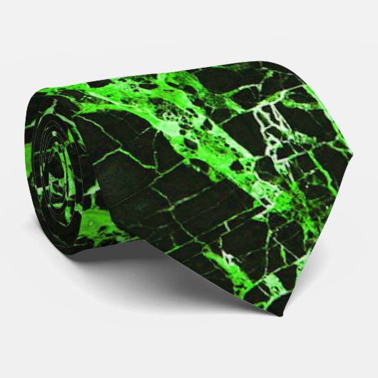 Zwarte en groene marmer, stropdas (Opgerold)