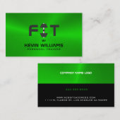 Zwarte en groene metalen achtergrond visitekaartje (Voorkant / Achterkant)