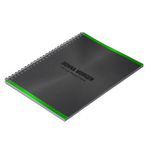 Zwarte en groene metalen textuur 3 ringband notitieboek