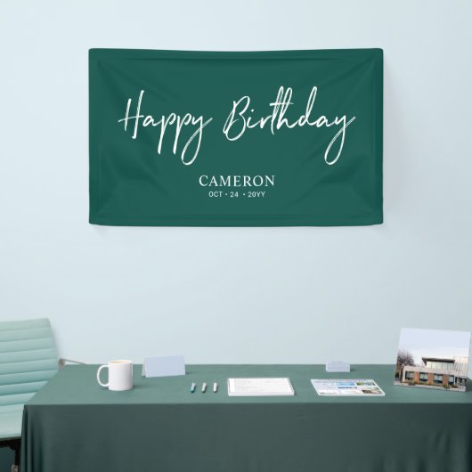 Zwarte en groene, minimale aangepaste, Happy Birth Spandoek (Beurs)