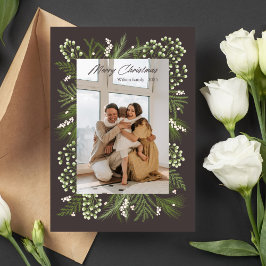 Zwarte en groene moderne kerstkaart kaart