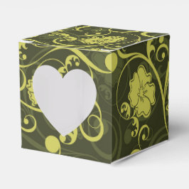 Zwarte en groene Natuur geïllustreerd Floral Patte Bedankdoosjes