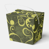 Zwarte en groene Natuur geïllustreerd Floral Patte Bedankdoosjes (Achterkant)