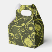 Zwarte en groene Natuur geïllustreerd Floral Patte Bedankdoosjes (Achterkant)