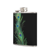 Zwarte en groene Peacock-veren Heupfles (Links)