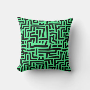 Zwarte en groene Pop Kunstmaze Patroon Kussen