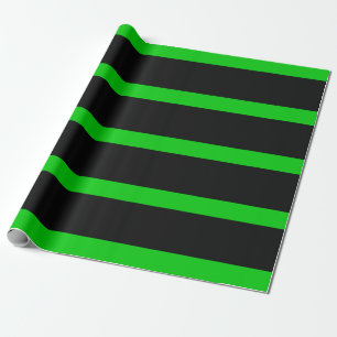 Zwarte en groene potloodstrepen cadeaupapier