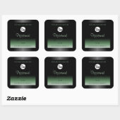 Zwarte en groene productlabels Zachte glitter-Logo Vierkante Sticker (Vel)