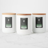 Zwarte en groene productlabels Zachte glitterslogo Voedselcontainer Etiket (Flessen)