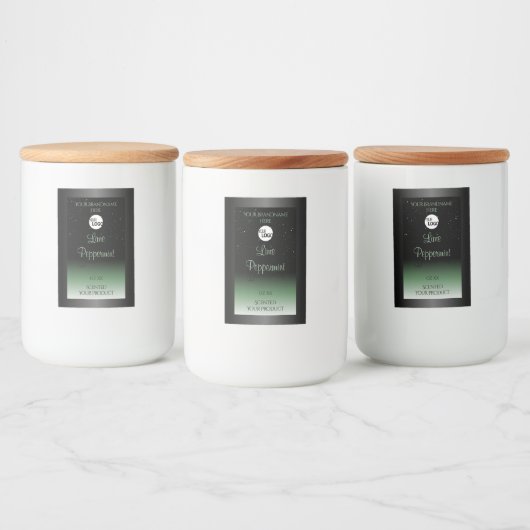 Zwarte en groene productlabels Zachte glitterslogo Voedselcontainer Etiket (Flessen)