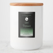 Zwarte en groene productlabels Zachte glitterslogo Voedselcontainer Etiket (Voorkant)