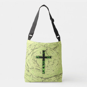 ZWARTE EN GROENE RUIMTE MET MARBLE ACHTERGROND CROSSBODY TAS