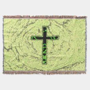 ZWARTE EN GROENE RUIMTE MET MARBLE ACHTERGROND DEKEN