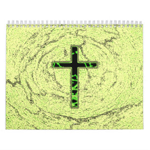ZWARTE EN GROENE RUIMTE MET MARBLE ACHTERGROND KALENDER