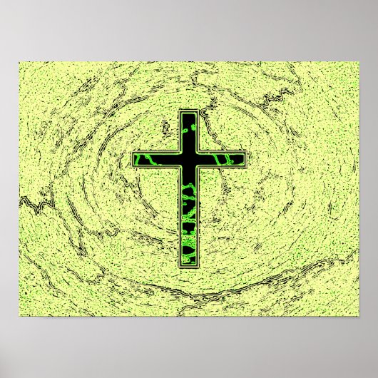 ZWARTE EN GROENE RUIMTE MET MARBLE ACHTERGROND POSTER (Voorkant)