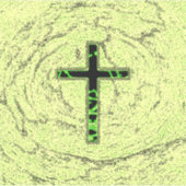 ZWARTE EN GROENE RUIMTE MET MARBLE ACHTERGROND STICKER (Voorkant)