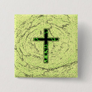 ZWARTE EN GROENE RUIMTE MET MARBLE ACHTERGROND VIERKANTE BUTTON 5,1 CM
