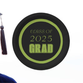 Zwarte en groene School Kleuren Afstuderen Papieren Bordje