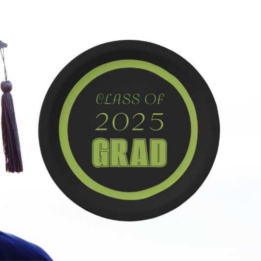 Zwarte en groene School Kleuren Afstuderen Papieren Bordje