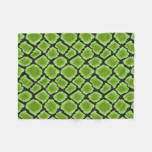 Zwarte en groene snakeskin fleece deken (Voorkant (Horizontaal))