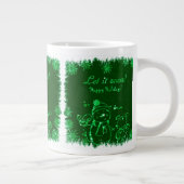 Zwarte en groene sneeuwpop-illustratie-laat het sn grote koffiekop (Rechts)