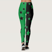 Zwarte en groene Star-Leggings Leggings (Achterkant)