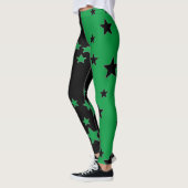 Zwarte en groene Star-Leggings Leggings (Links)