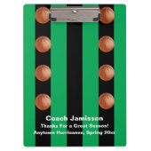 Zwarte en groene streep, Basketball Coach, naam Klembord (Voorkant)