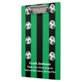 Zwarte en groene streep, bedankt Voetbal coach Klembord (Links)