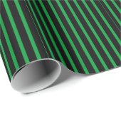 Zwarte en groene strepen cadeaupapier (Rol Hoek)
