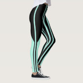 Zwarte en groene strepen Leggings (Rechts)