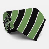 Zwarte en groene strepen stropdas (Opgerold)