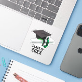 Zwarte en groene stuifmep & assel klasse van sticker (Laptop met iPhone)