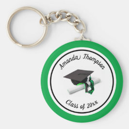 Zwarte en groene stuifmep en tassel sleutelhanger