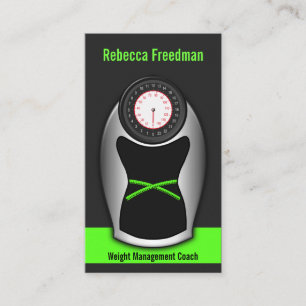 Zwarte en groene weegschaal voor lak visitekaartje