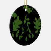 Zwarte en groene wijnstokken en bladeren keramisch ornament (Rechts)