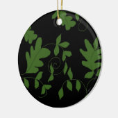 Zwarte en groene wijnstokken en bladeren keramisch ornament (Links)