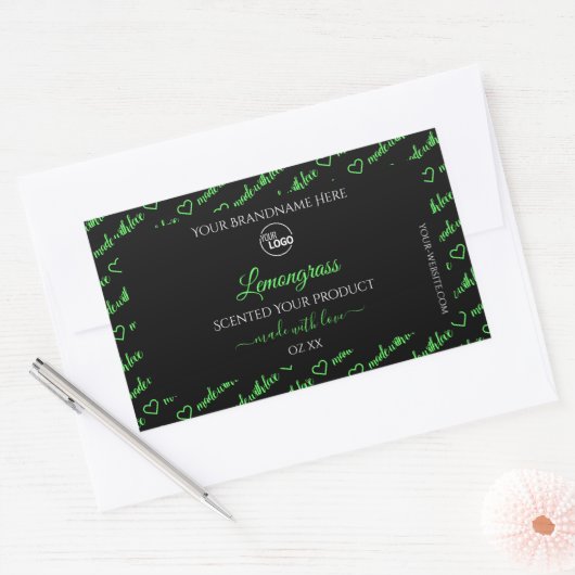 Zwarte en groene Word Cloud Product Labels toevoeg (Envelop)