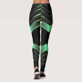 Zwarte en groene zigzag/chevron design leggings (Achterkant)