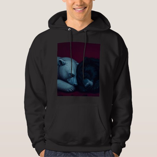 Zwarte en ijsbeer hoodie (Voorkant)
