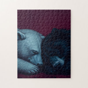 Zwarte en ijsbeer legpuzzel