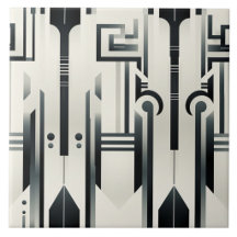 Zwarte en ivoorkleurige Art Deco-zuilen en toetsen