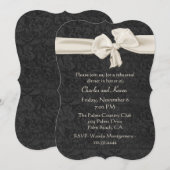 Zwarte en ivoren bruiloft repetitie kaart (Voorkant / Achterkant)