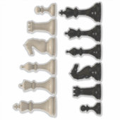 Zwarte en ivoren schaafdelen AangepastVinylSticker Sticker (Voorkant)