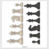 Zwarte en ivoren schaafdelen AangepastVinylSticker Sticker (Vel)