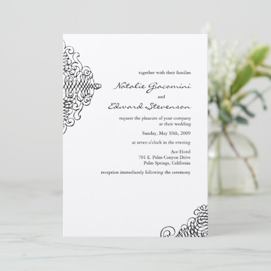 Zwarte en ivoren sieruitvindingen kaart (Staand voorkant)