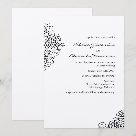 Zwarte en ivoren sieruitvindingen kaart (Voorkant / Achterkant)