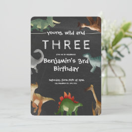 Zwarte en kleurrijke Dinosaur Birthday Kaart