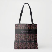 Zwarte en kleurrijke Floral Tote Bag (Voorkant)